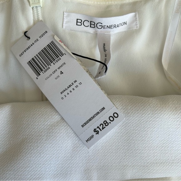 BCBGeneration | Elegant Off-Shoulder White Jumpsuit - Picture 8 of 12